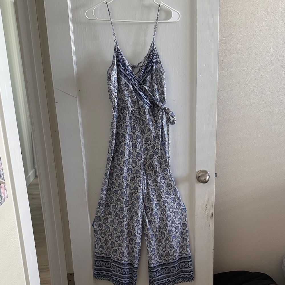 Blue Patterned Women's Jumpsuit